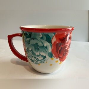 Stoneware PIONEER WOMAN BLOSSOM JUBILEE Mug, Red & Blue Floral Victorian 16 oz